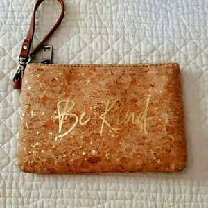 Corkboard inspired wristlet